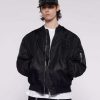 Archives John Richmond John Richmond | Striped Bomber Jacket With Logo On The Front Black