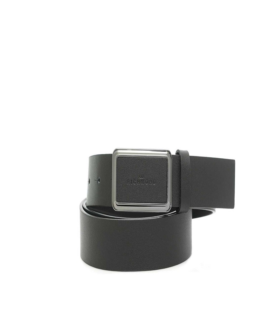 Archives John Richmond | Leather Belt With Logo Black