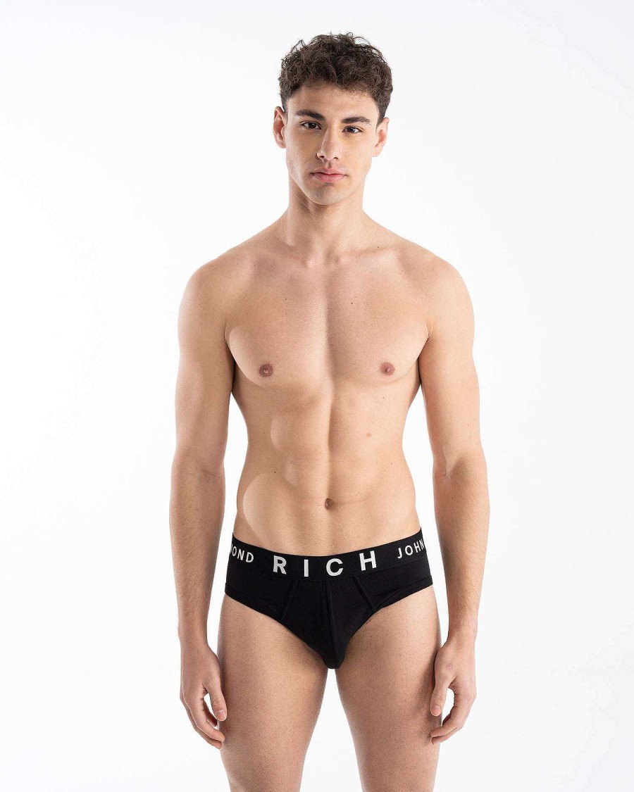 Underwear John Richmond | Low Waist Briefs In Combed Cotton Black