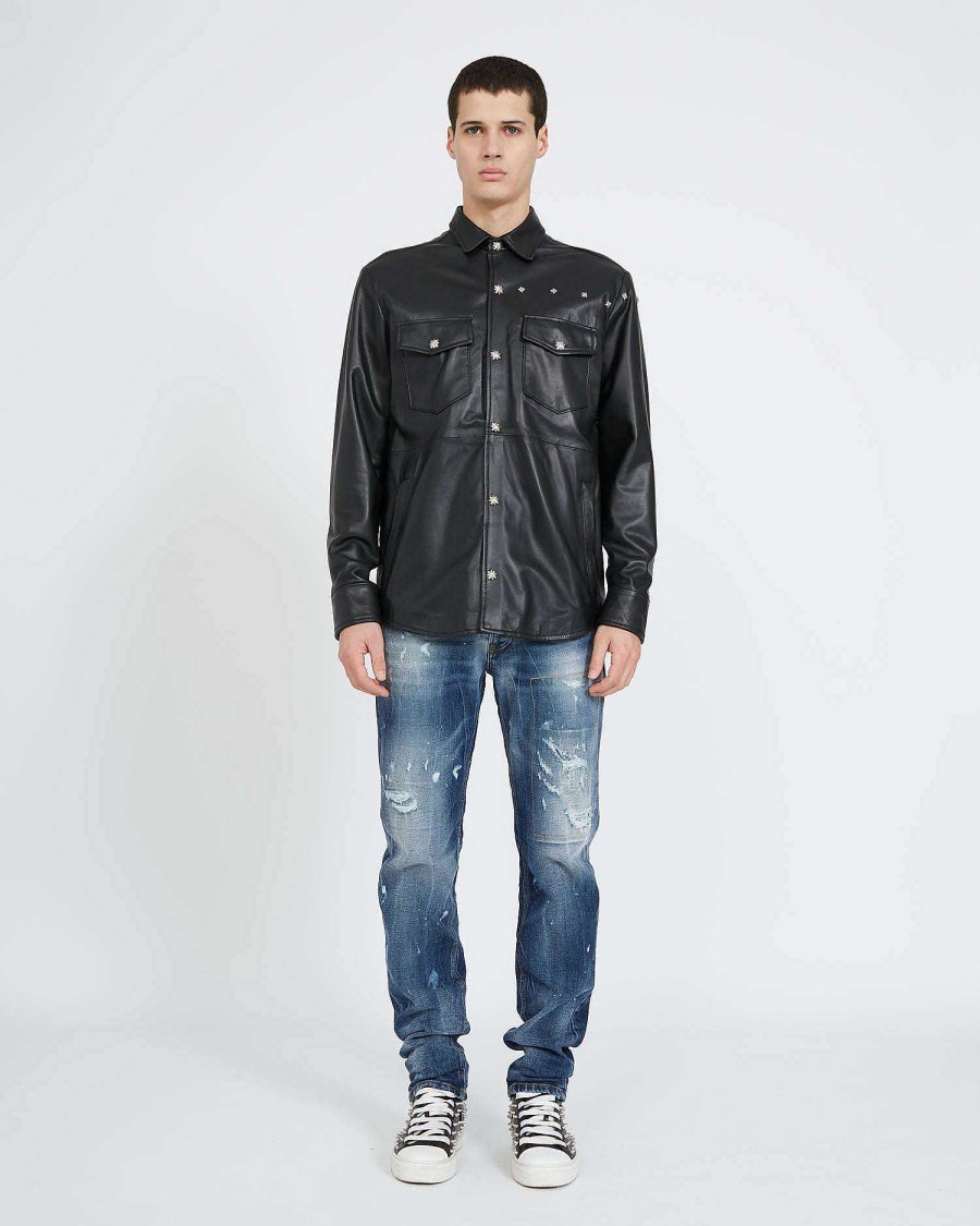 Men John Richmond Jeans | Jeans Slim Con Strappi Blue