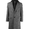 Men John Richmond Outerwear | Long Coat With Sweatshirt Inside Black