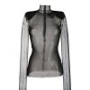 Women John Richmond Tops And Bodysuits | Transparent Glitter Top Black