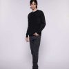 Archives John Richmond John Richmond | Sweater With Borders Pattern On The Sleeves Black