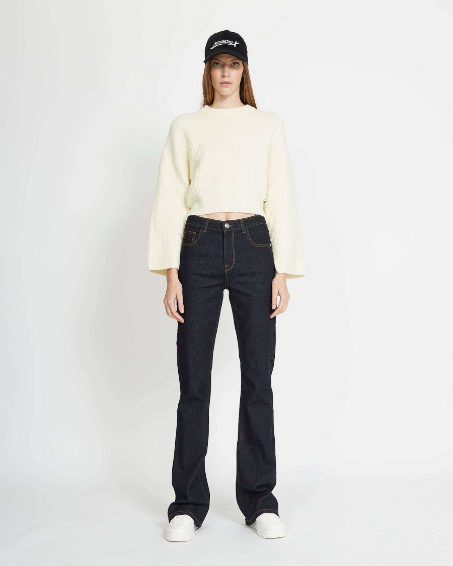 Women John Richmond Trousers And Jeans | Wide Leg Jeans Dark Blue