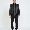 Men John Richmond Outerwear | Leather Jacket With Print On The Back Black