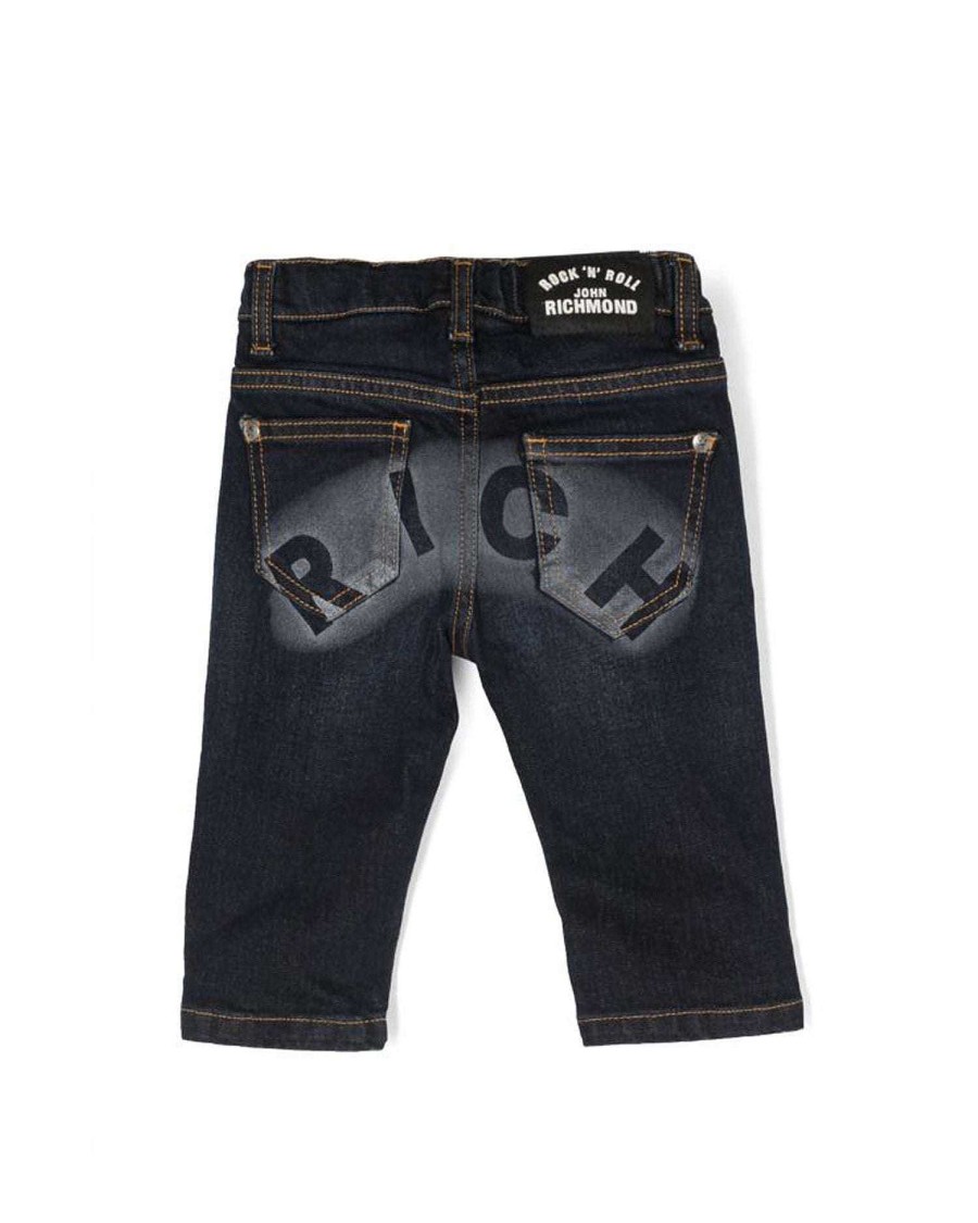 Kidswear John Richmond | Iconic Jeans With Logo On The Back Blue