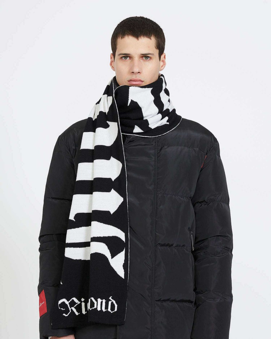 Accessories & Parfums John Richmond | Scarf With A Contrasting Logo Black