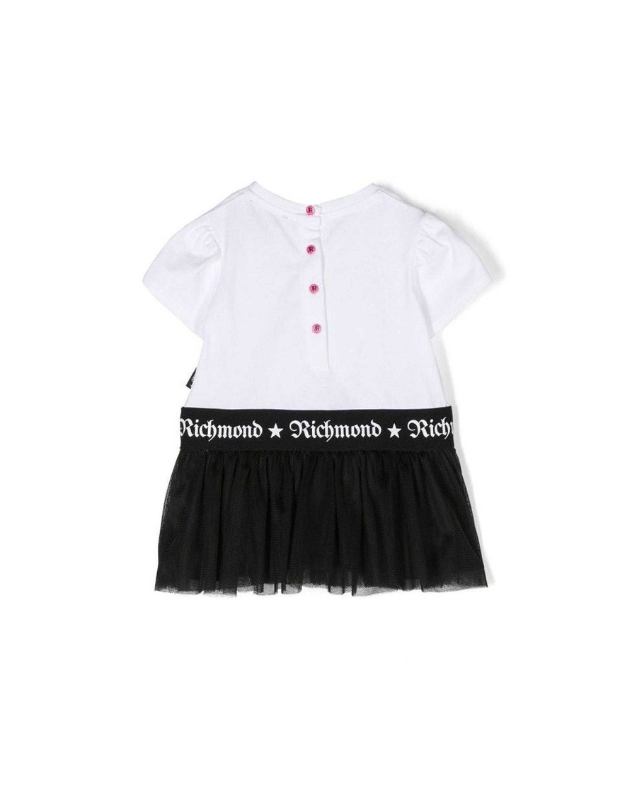 Archives John Richmond Baby (3 - 36 Months) | Dress Combined With Contrasting Writing White Black