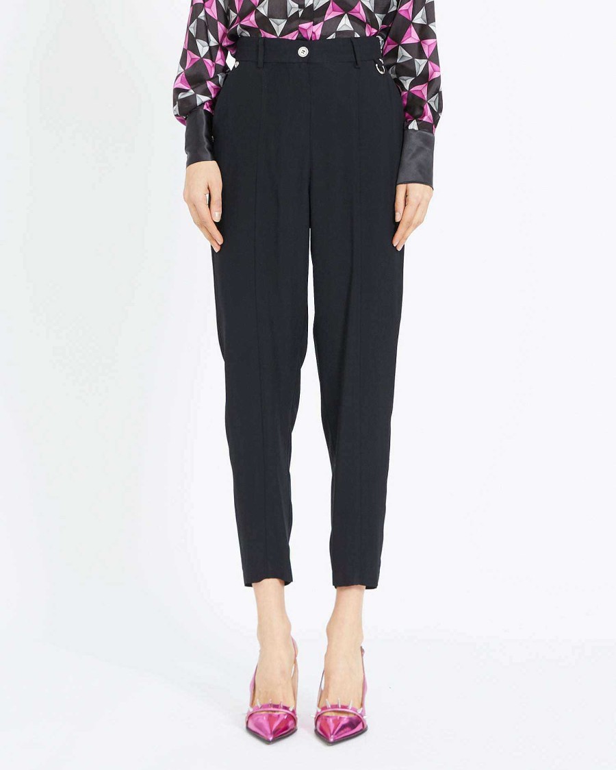 Women John Richmond Trousers | Straight Line Pants Black