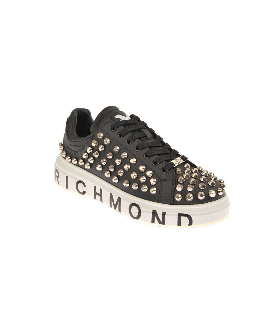 Men John Richmond Footwear | Men'S Sneakers With Studs Black