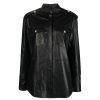 Women John Richmond Shirts And Blouses | Leather Shirt With Front Pockets Black