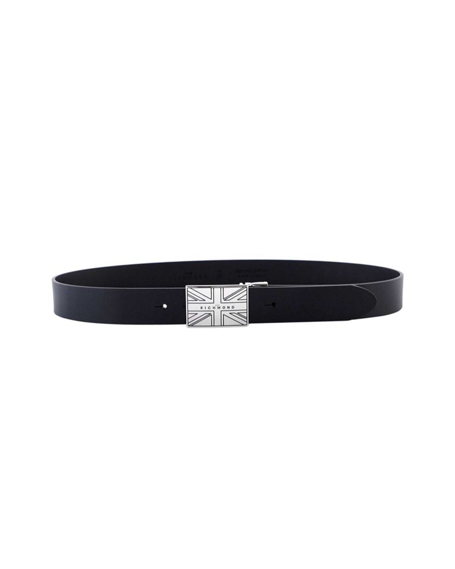 Archives John Richmond | Leather Belt With Rectangular Buckle Black