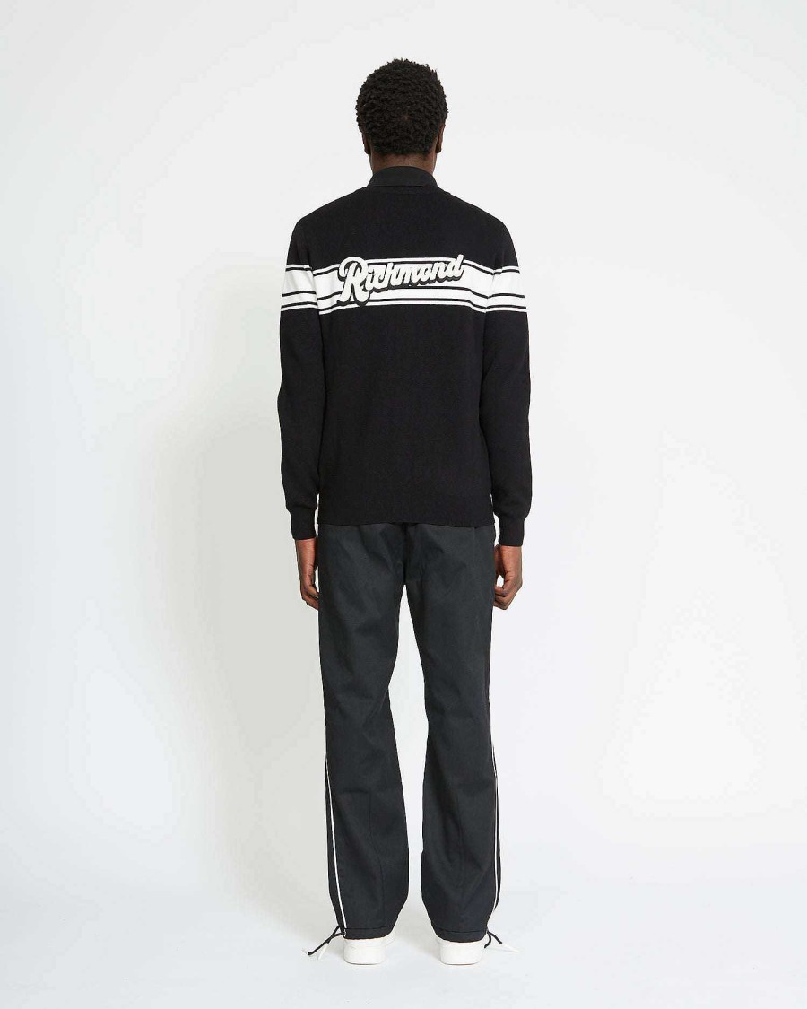 Men John Richmond Knitwear | Cardigan With Logo On The Back Black