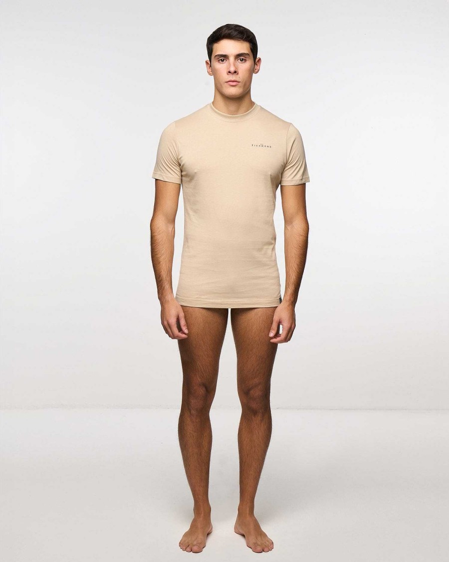 Underwear John Richmond | Regular Fit T-Shirt In Breathable Cotton Beige