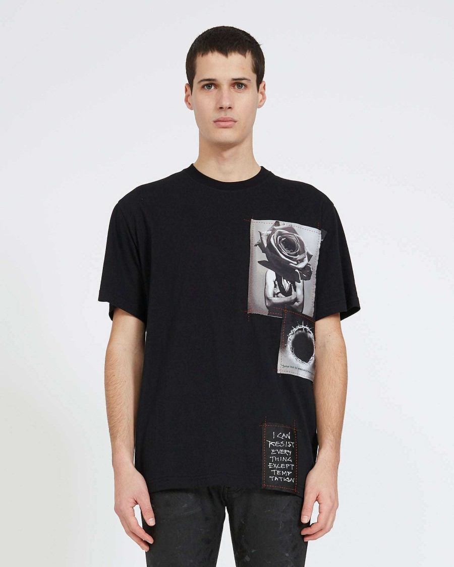 Men John Richmond T-Shirts | T-Shirt With Print On The Front Black