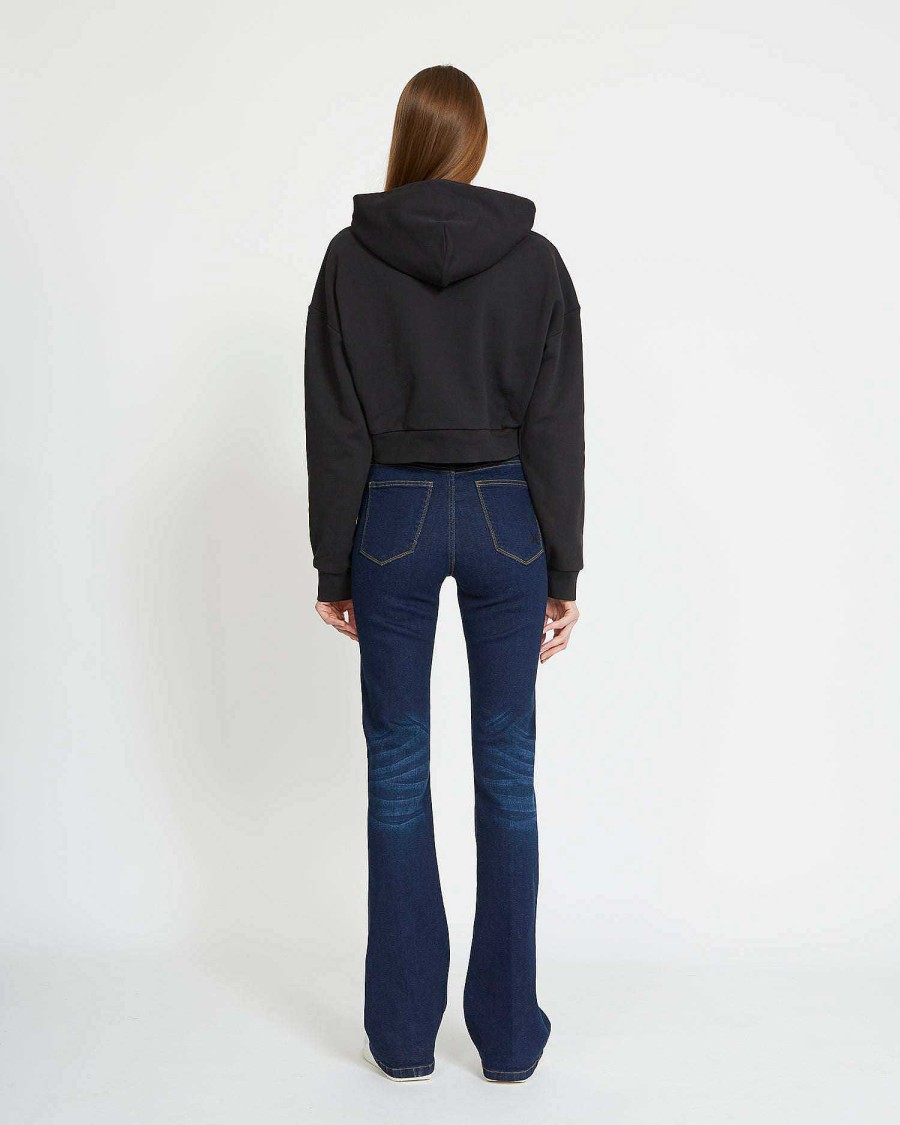 Women John Richmond Sweatshirts | Hoodie With Ton Sur Ton Log Black