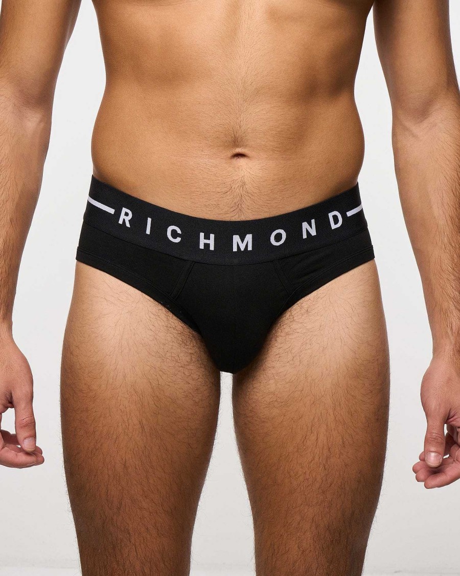 Underwear John Richmond | Low Waist Briefs In Combed Cotton Black