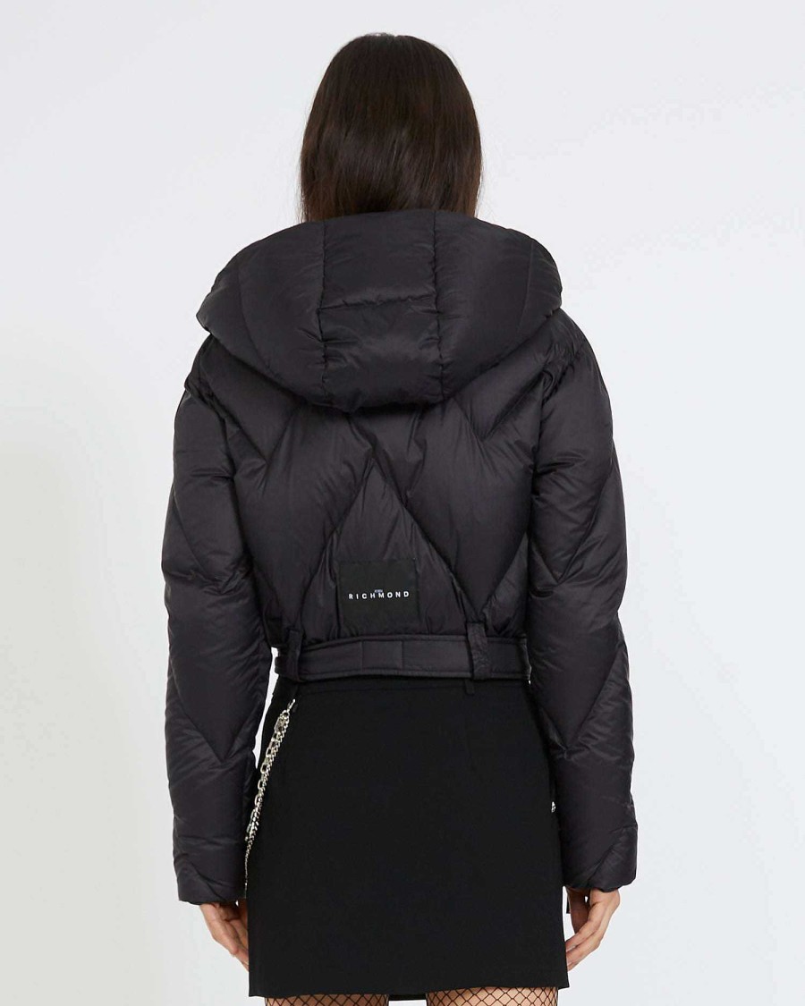 Women John Richmond Outerwear | Short Down Jacket With Hood Black