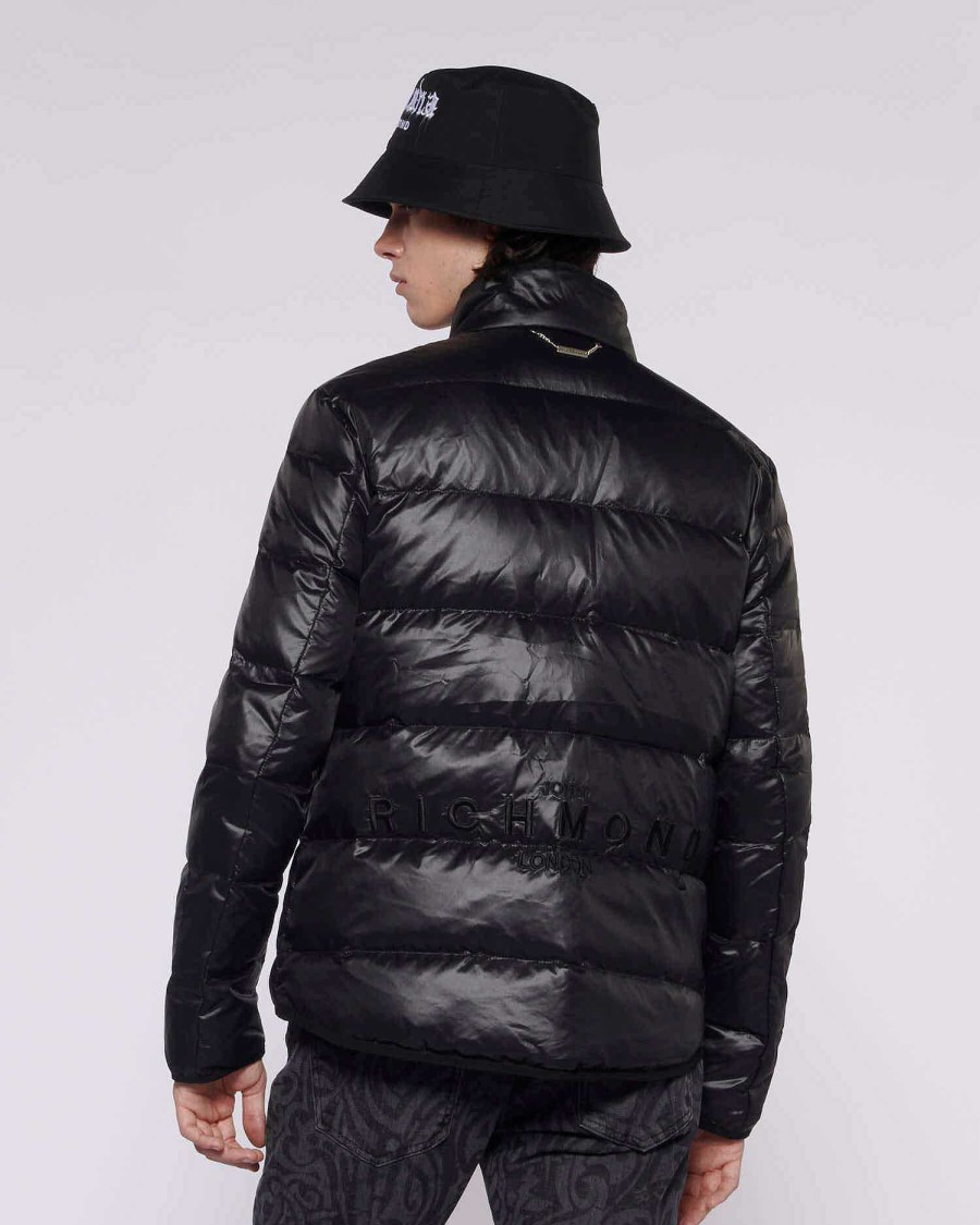 Archives John Richmond John Richmond | Jr Logo Down Jacket Ton Sur Ton Black