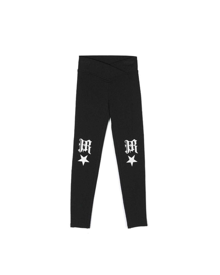 Archives John Richmond Girl (3 - 16 Years) | Leggings With Contrasting Jr Logo And Star Black