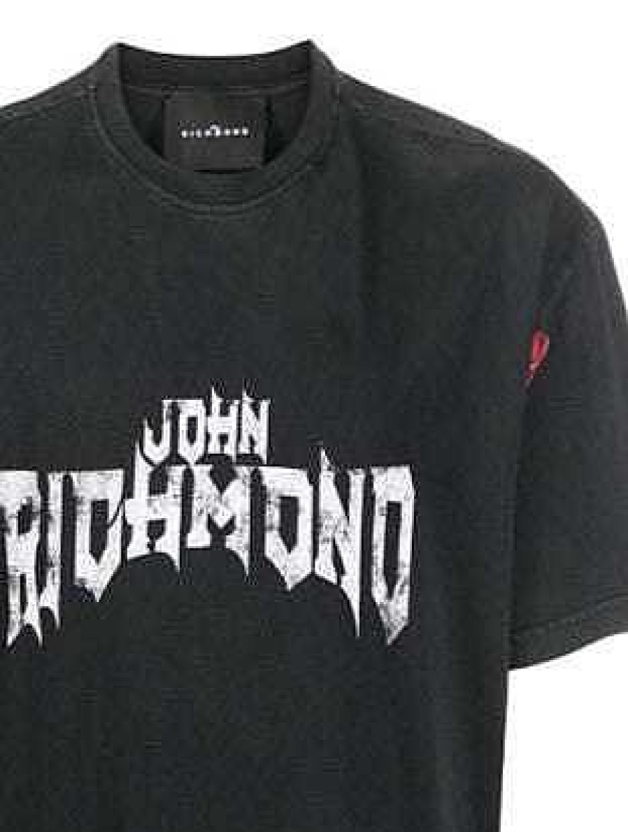 Men John Richmond T-Shirts | T-Shirt With Short Sleeve Logo Grey