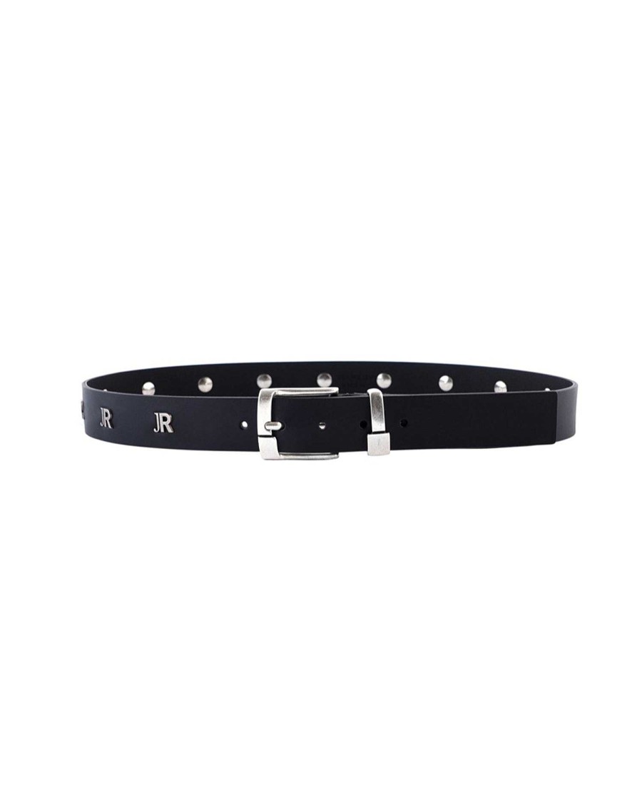 Archives John Richmond | Leather Belt With Metal Logos Black