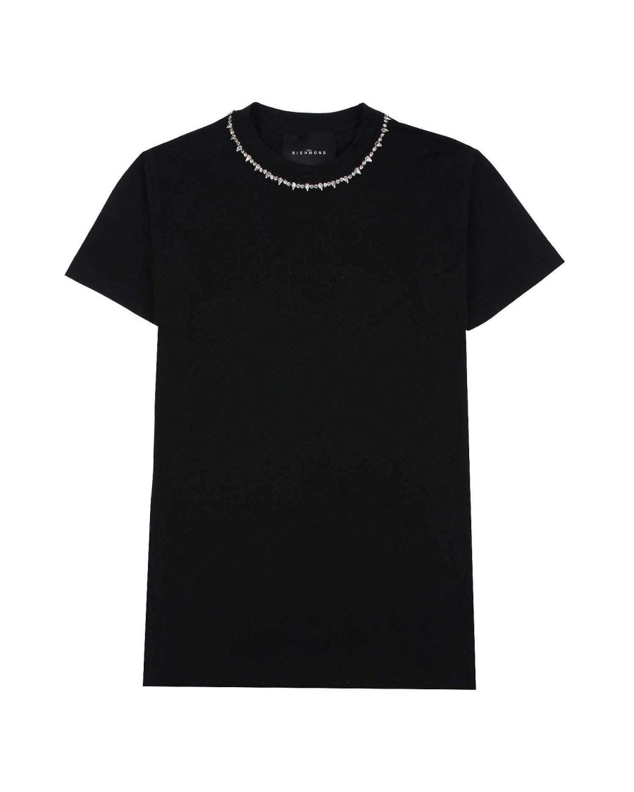 Women John Richmond T-Shirts | T-Shirt With Print On The Front Black