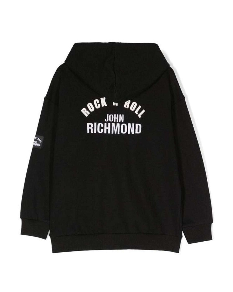 Kidswear John Richmond | Hoodie With Contrasting Logo On The Back Black