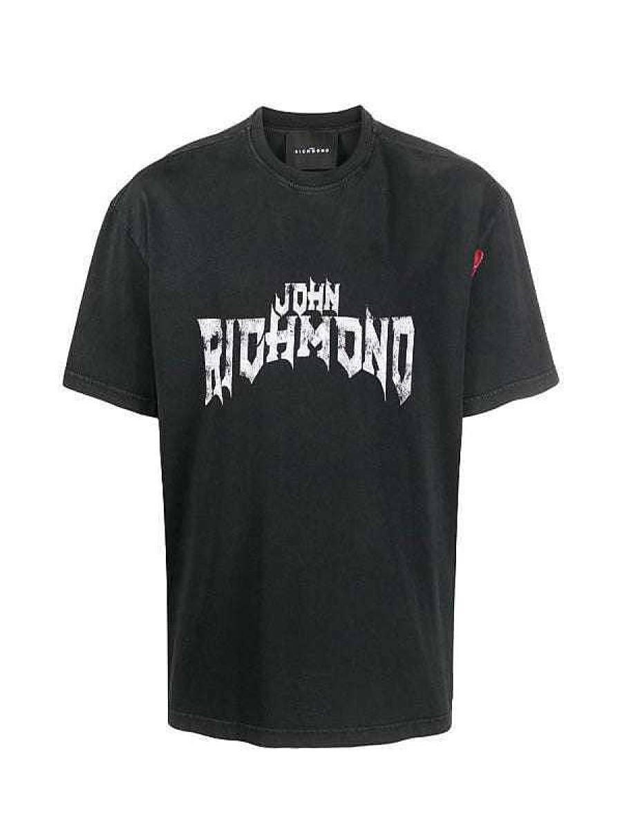 Men John Richmond T-Shirts | T-Shirt With Short Sleeve Logo Grey