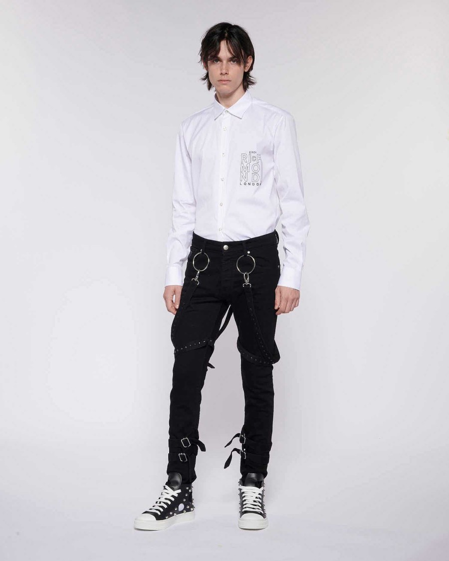 Archives John Richmond John Richmond | Slim Jeans With Hook And Straps Black