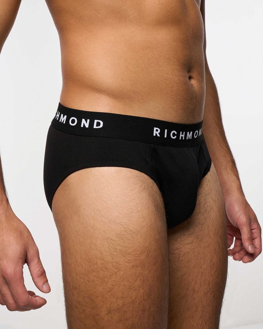 Underwear John Richmond | Low Waist Briefs In Combed Cotton Black