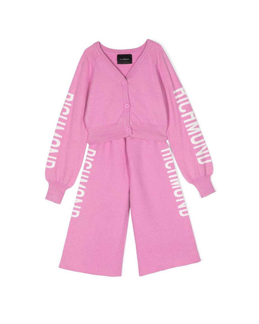 Kidswear John Richmond | Cardigan And Trousers Set Rose