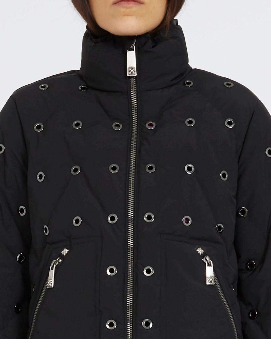 Women John Richmond Outerwear | Short Down Jacket With Studs Black