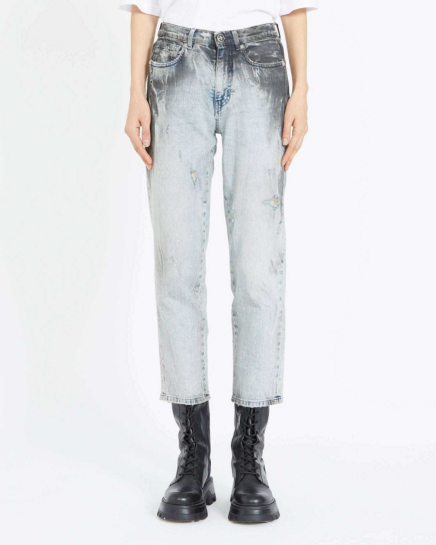 Women John Richmond Jeans | Jeans Mom Fit Basic Grey