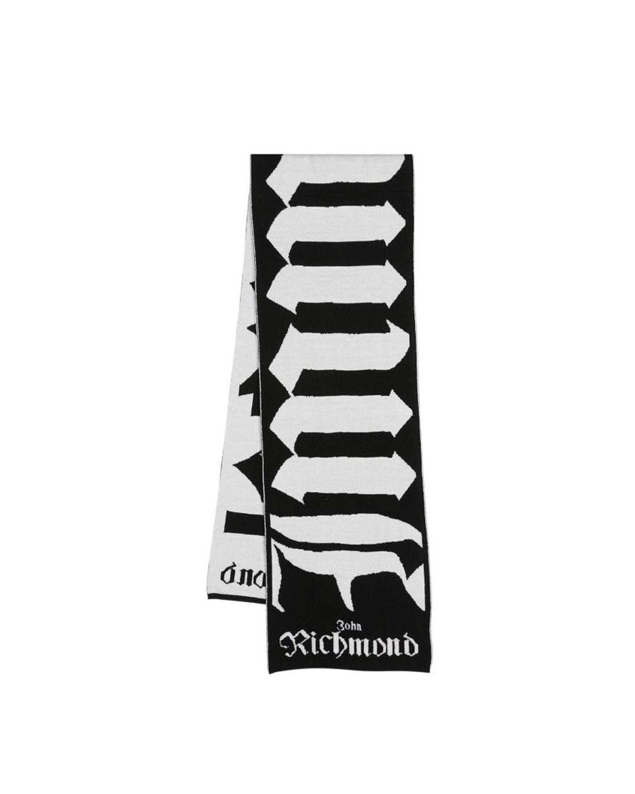 Accessories & Parfums John Richmond | Scarf With A Contrasting Logo Black