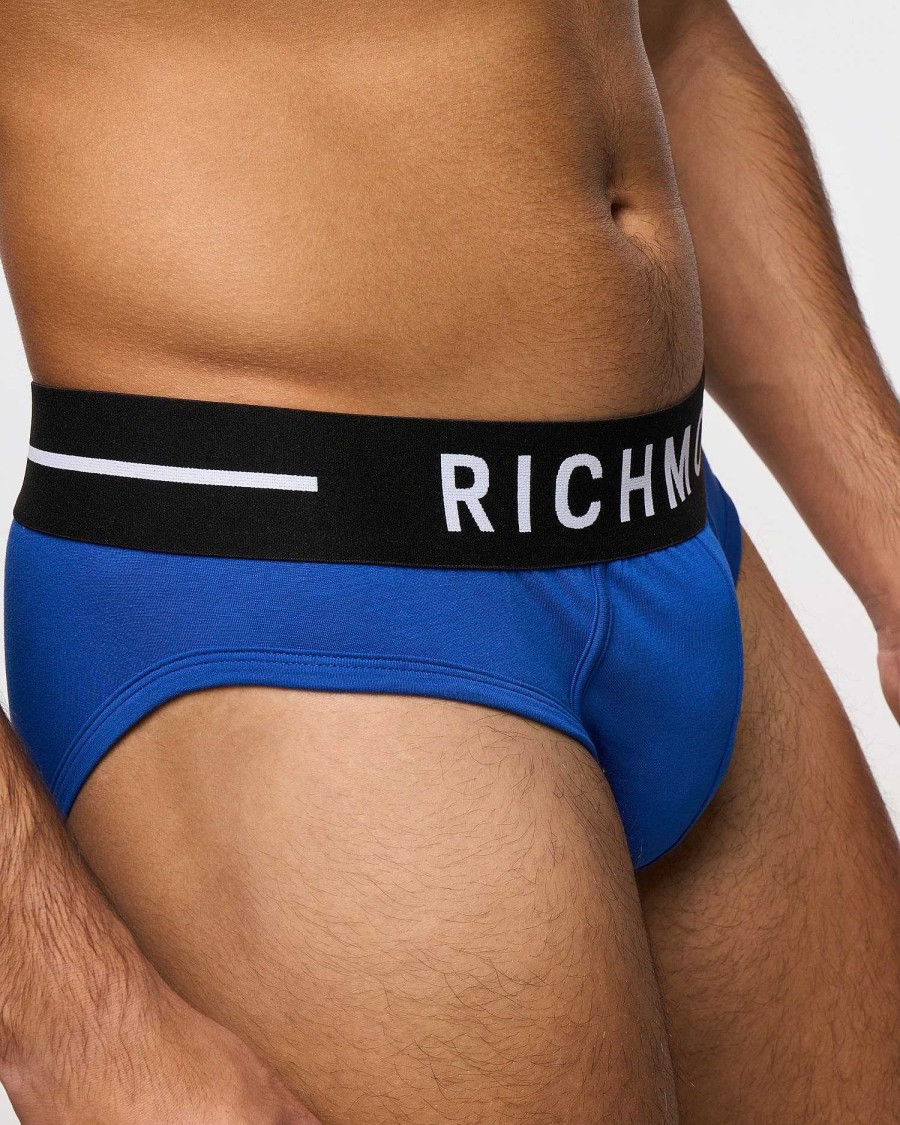 Underwear John Richmond | Low Waist Briefs In Combed Cotton Blue