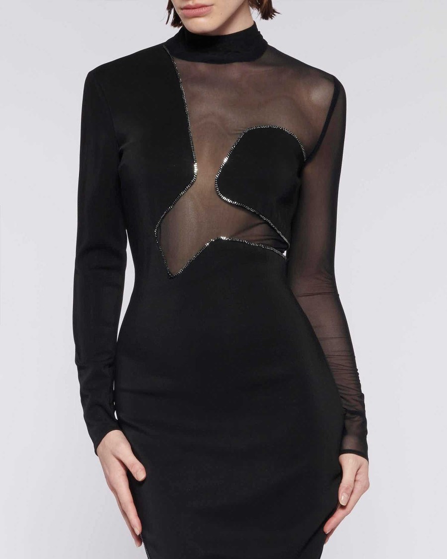 Archives John Richmond John Richmond | Midi Dress With Transparent Black