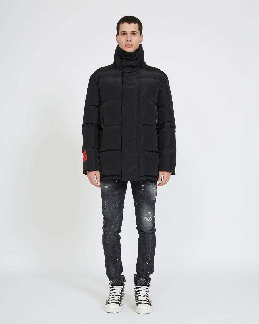 Men John Richmond Outerwear | Duvet With Decorations On The Back Black