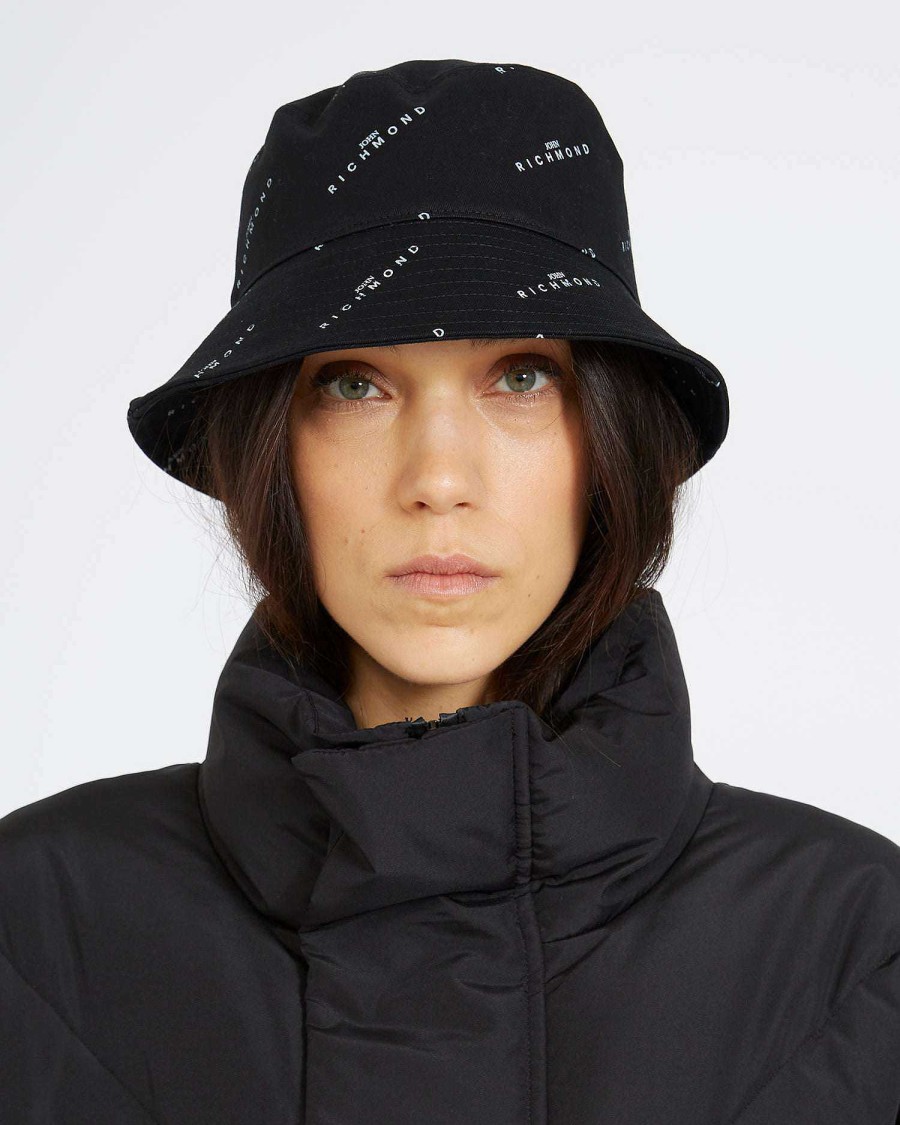 Accessories & Parfums John Richmond | Fisherman'S Hat With Logo Black