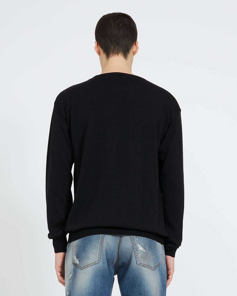 Men John Richmond Knitwear | Shirt With Front Print Black