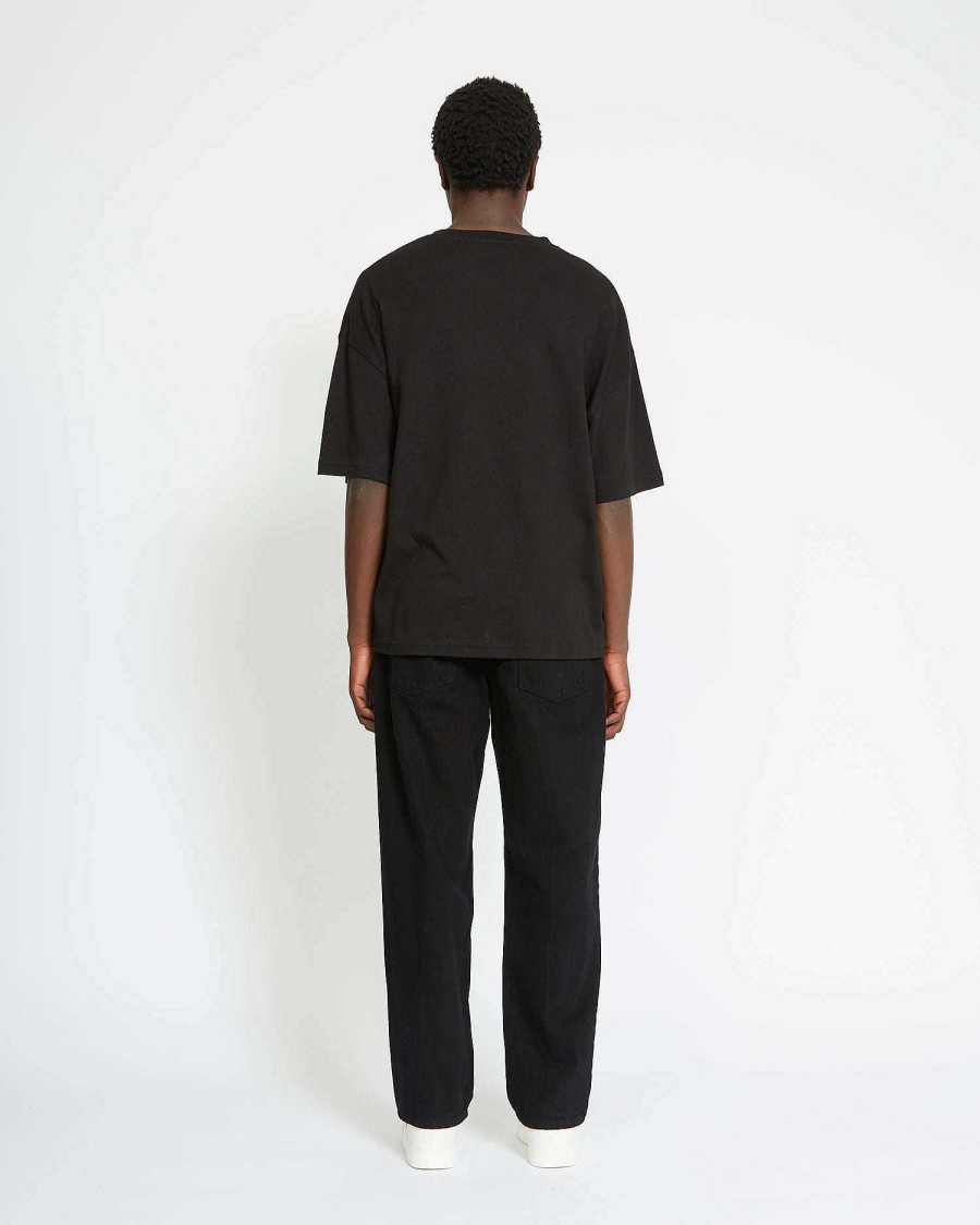 Men John Richmond T-Shirts | T-Shirt With Contrasting Logo On The Front Tone Sur Ton Black