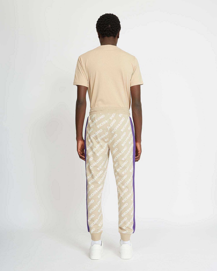 Men John Richmond Trousers And Jeans | Jogging Pants With Logo Beige