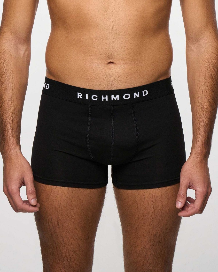 Underwear John Richmond | Low Waist Boxer Shorts In Combed Cotton Black