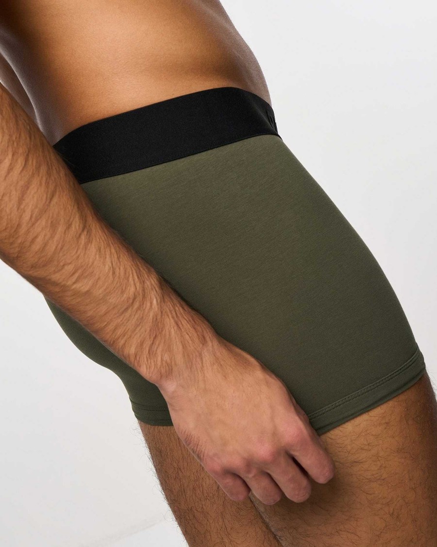 Underwear John Richmond | Low Waist Boxer Shorts In Combed Cotton Military Green