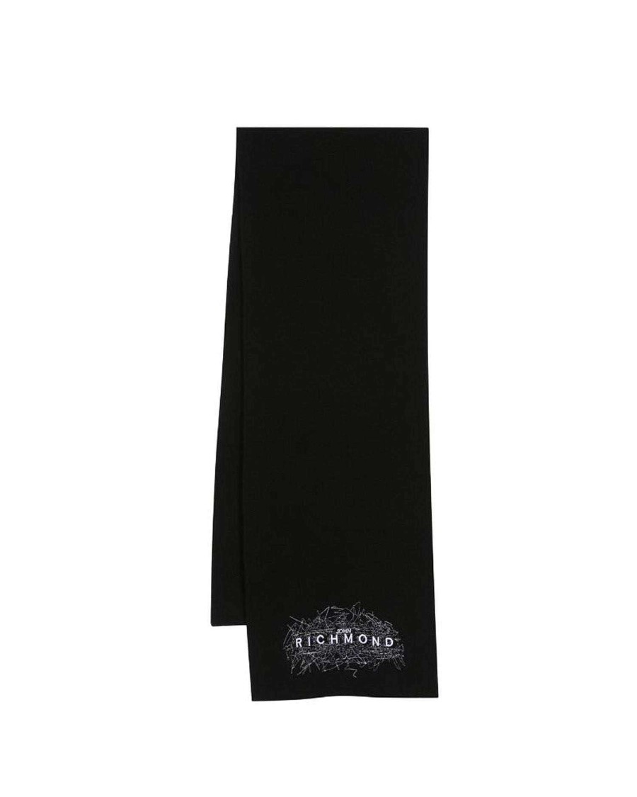 Accessories & Parfums John Richmond | Scarf With Embroidered Detail Black