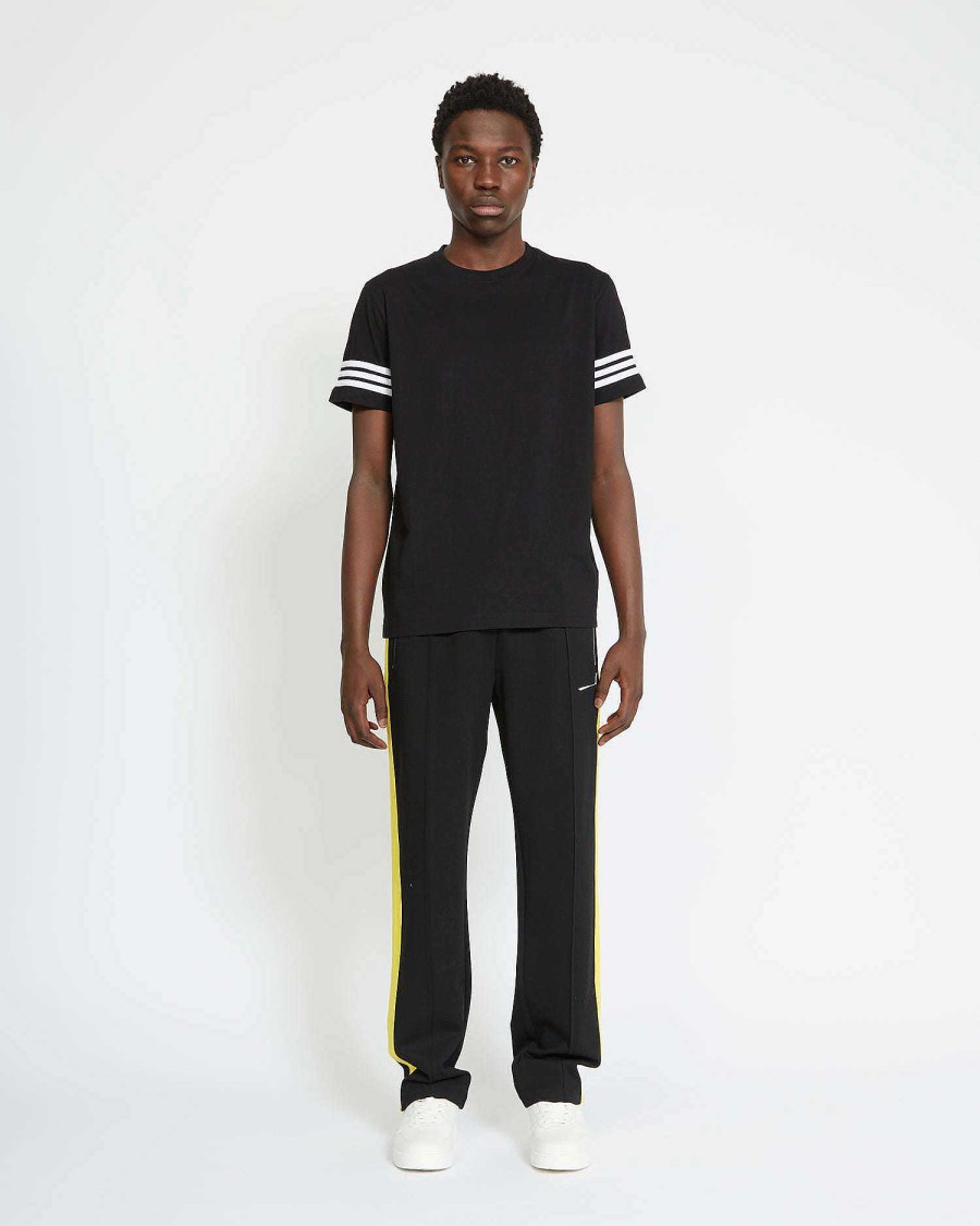 Men John Richmond T-Shirts | T-Shirt With Logo On The Back And Side Bands On The Sleeves Black