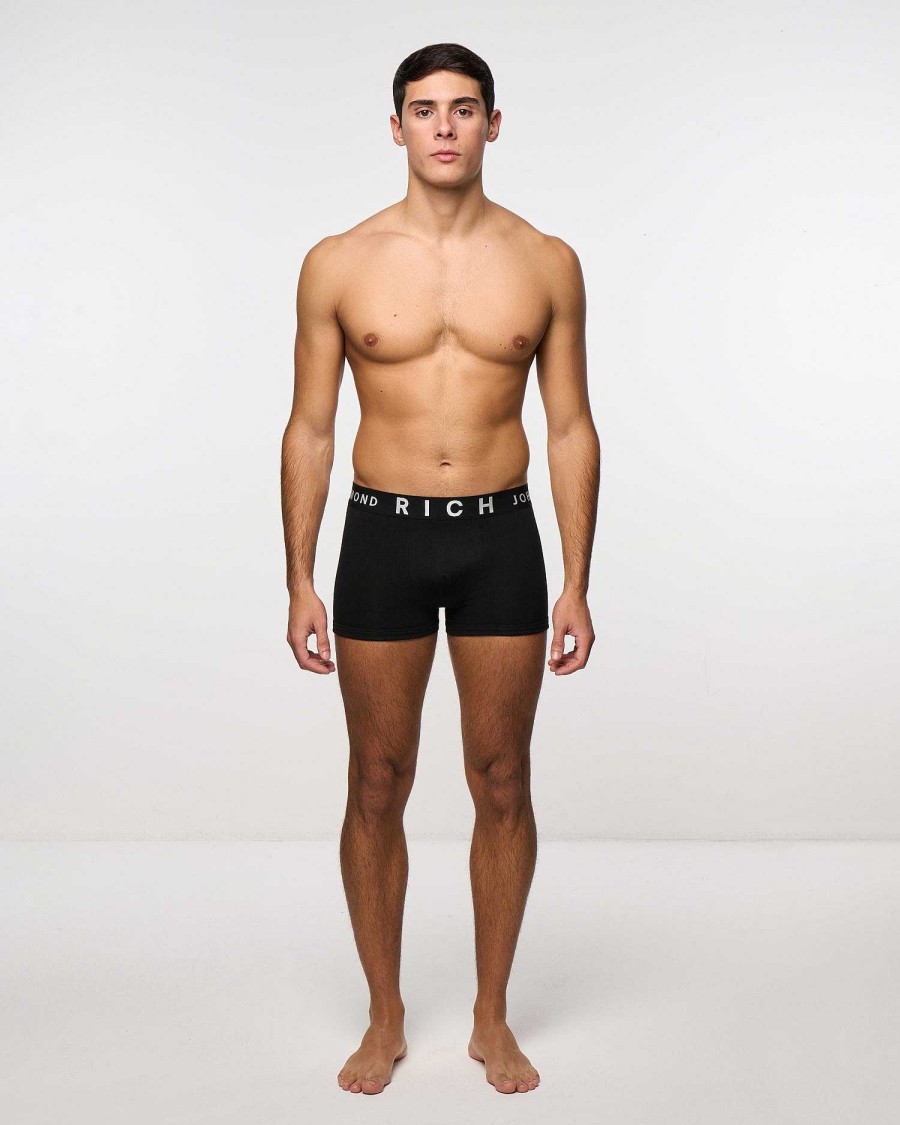 Underwear John Richmond | Low Waist Boxer Shorts In Combed Cotton Black