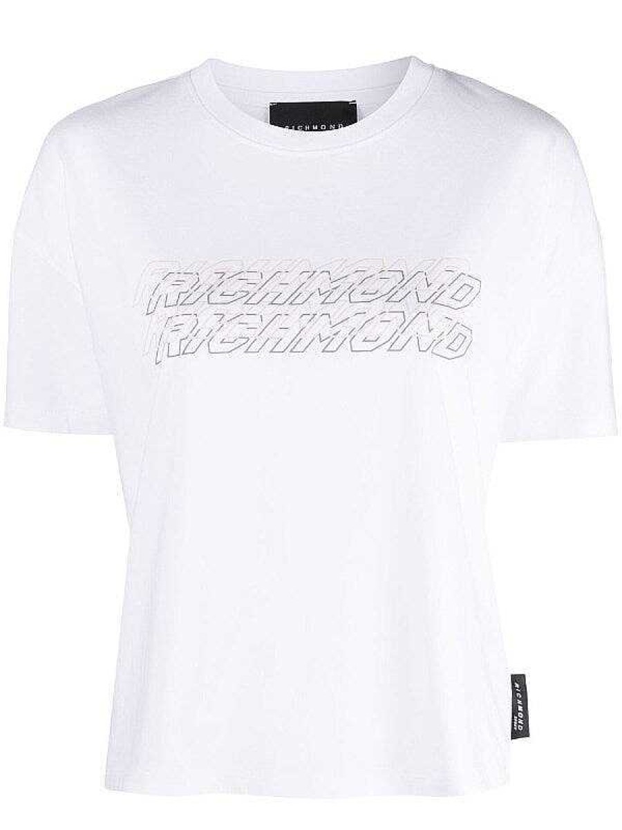 Archives John Richmond John Richmond | T-Shirt With Contrasting Print And Logo White