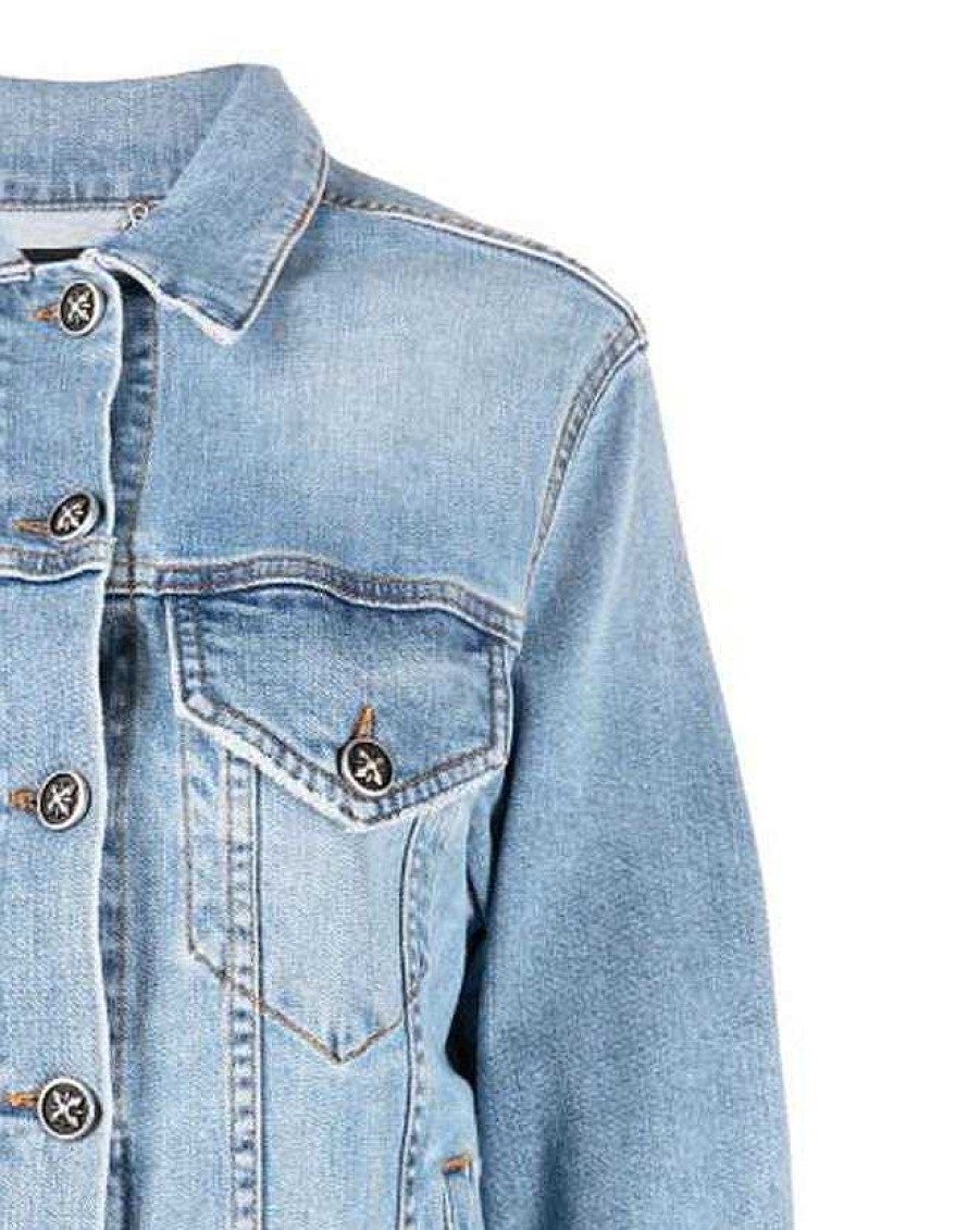 Women John Richmond Outerwear | Denim Jacket With Logo On The Back Light Blue