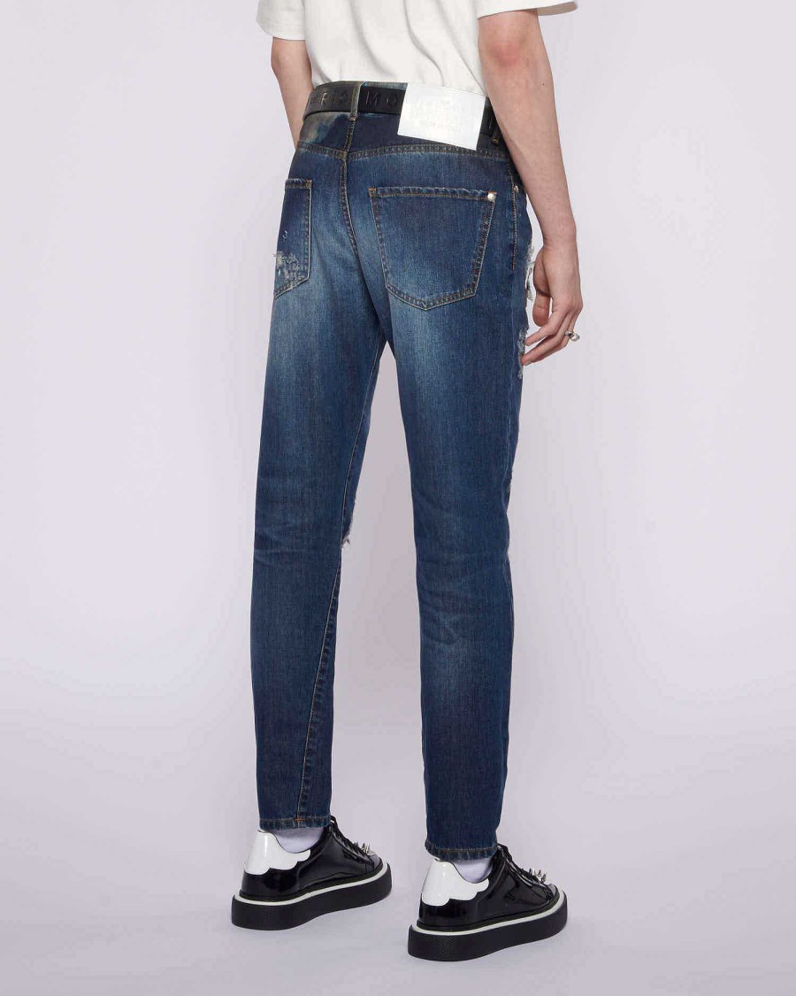 Archives John Richmond John Richmond | Tie Dye Jeans With Rips Blue